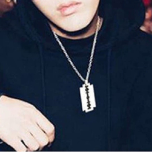 Stainless Steel Blade Pendant Necklace - Picture 3 of 5